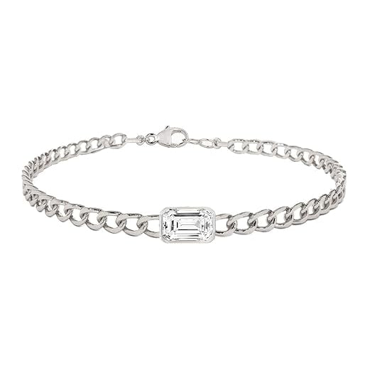 Emerald Cut Rose Silver Gold Plated CZ Anti Tarnish Brass Bracelet Bulk