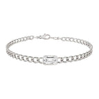 Emerald Cut Rose Silver Gold Plated CZ Anti Tarnish Brass Bracelet Bulk