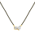 Modern Black Beads Rose Silver Gold Plated CZ Brass Mangalsutra Bulk
