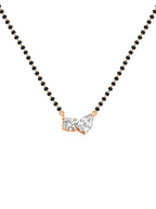 Modern Black Beads Rose Silver Gold Plated CZ Brass Mangalsutra Bulk