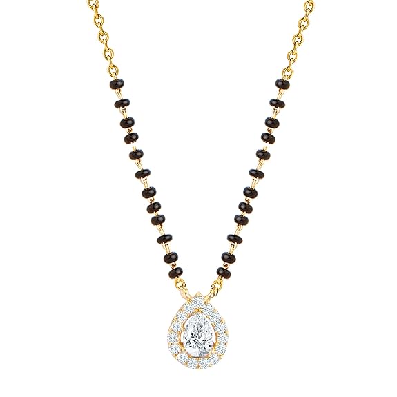 Designer Teardrop Rose Silver Yellow Gold CZ Brass Mangalsutra Bulk