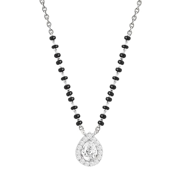 Designer Teardrop Rose Silver Yellow Gold CZ Brass Mangalsutra Bulk
