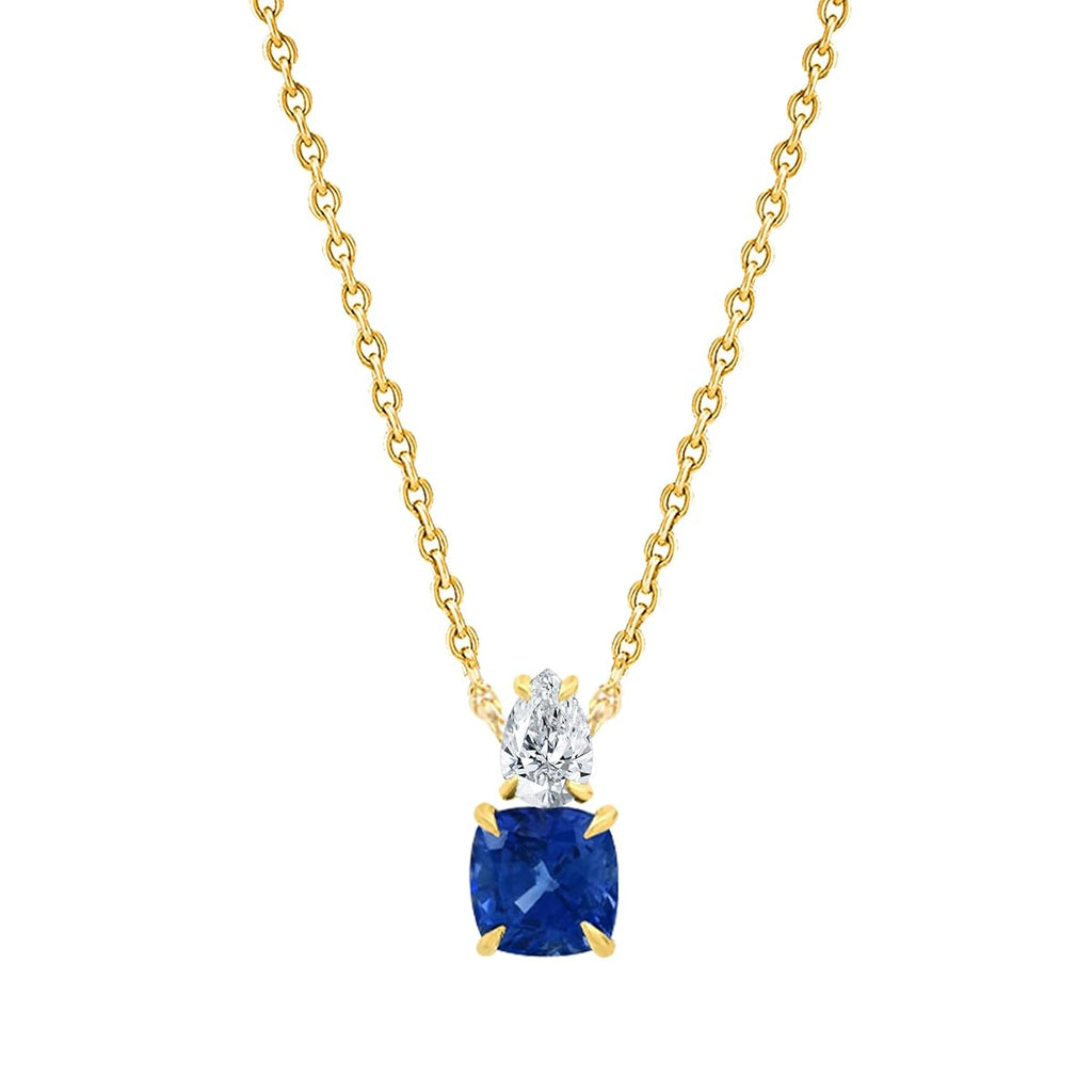 Elegant Cushion-Cut Rose Silver Yellow Gold CZ Brass Pendant Chain Bulk