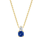 Elegant Cushion-Cut Rose Silver Yellow Gold CZ Brass Pendant Chain Bulk
