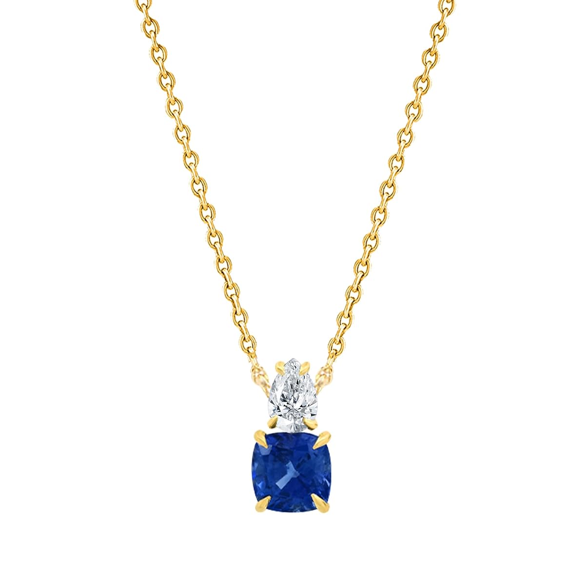 Elegant Cushion-Cut Rose Silver Yellow Gold CZ Brass Pendant Chain Bulk