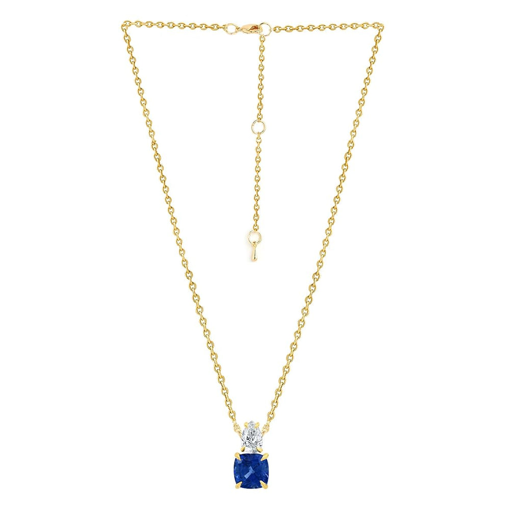 Elegant Cushion-Cut Rose Silver Yellow Gold CZ Brass Pendant Chain Bulk