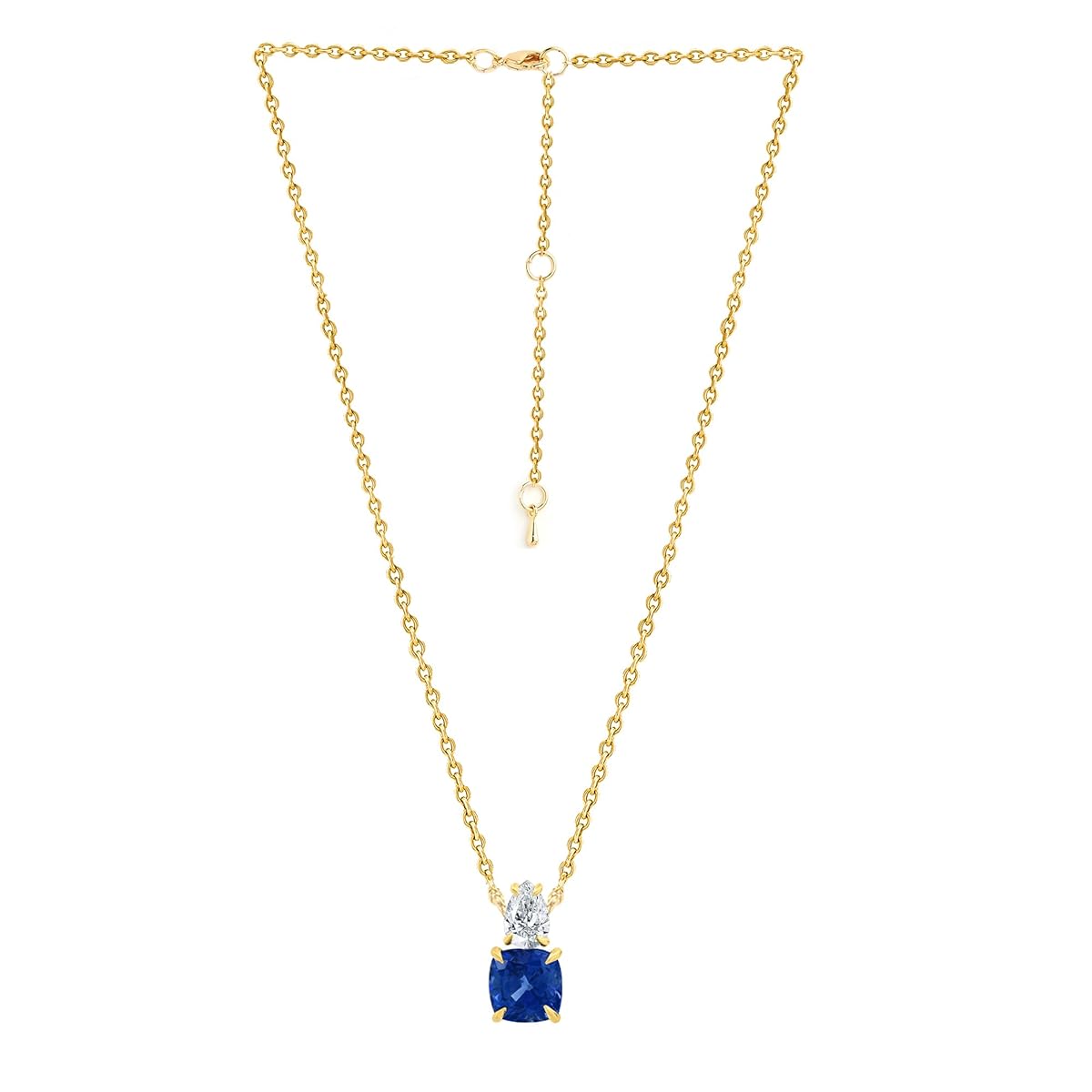 Elegant Cushion-Cut Rose Silver Yellow Gold CZ Brass Pendant Chain Bulk