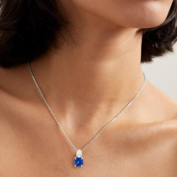 Elegant Cushion-Cut Rose Silver Yellow Gold CZ Brass Pendant Chain Bulk Secondary image