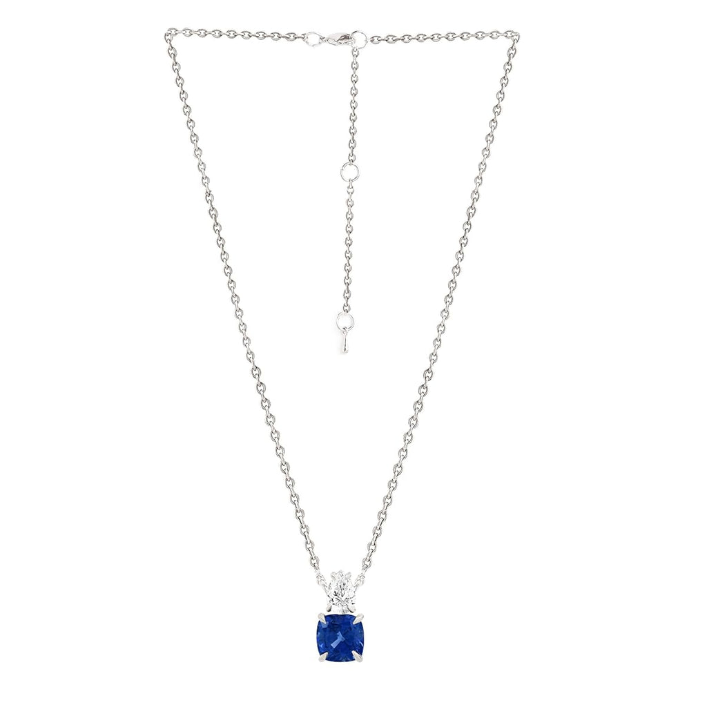 Elegant Cushion-Cut Rose Silver Yellow Gold CZ Brass Pendant Chain Bulk