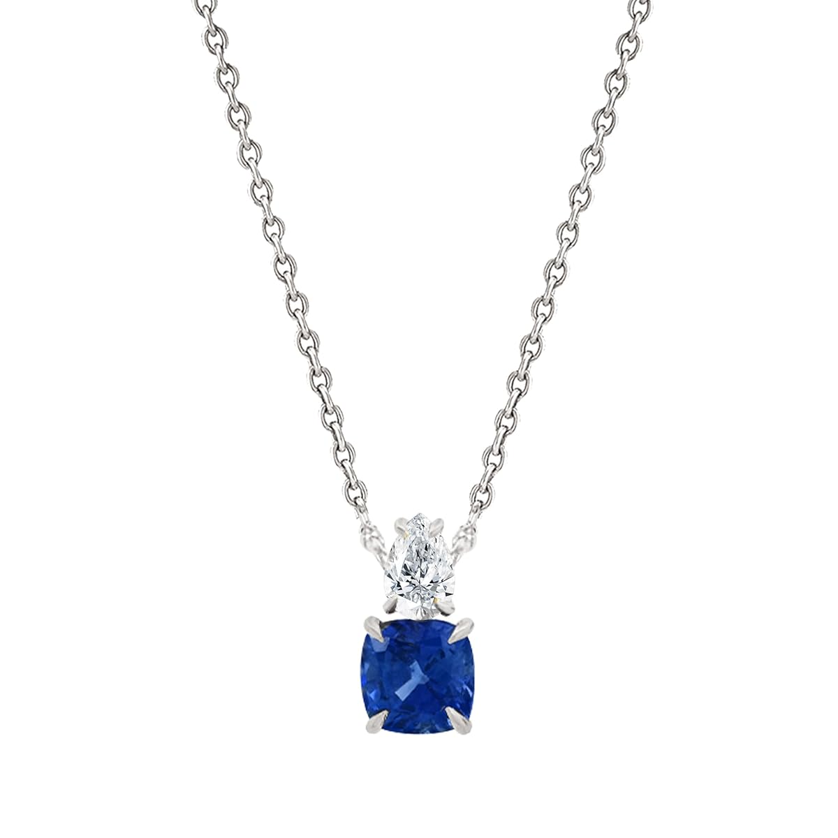 Elegant Cushion-Cut Rose Silver Yellow Gold CZ Brass Pendant Chain Bulk