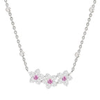 Elegant Floral Rose Silver Gold CZ Anti Tarnish Brass Necklace Bulk