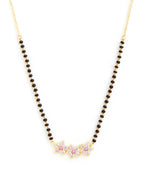 Traditional Floral Rose Silver Gold Plated CZ Brass Mangalsutra Bulk