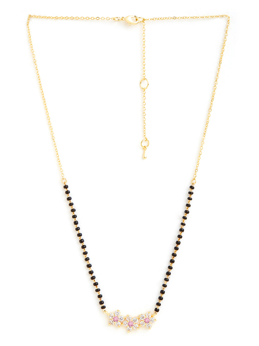 Traditional Floral Rose Silver Gold Plated CZ Brass Mangalsutra Bulk