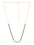 Traditional Floral Rose Silver Gold Plated CZ Brass Mangalsutra Bulk