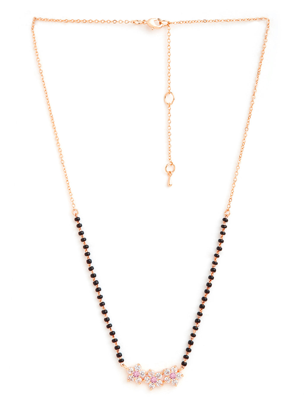 Traditional Floral Rose Silver Gold Plated CZ Brass Mangalsutra Bulk