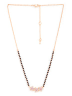 Traditional Floral Rose Silver Gold Plated CZ Brass Mangalsutra Bulk