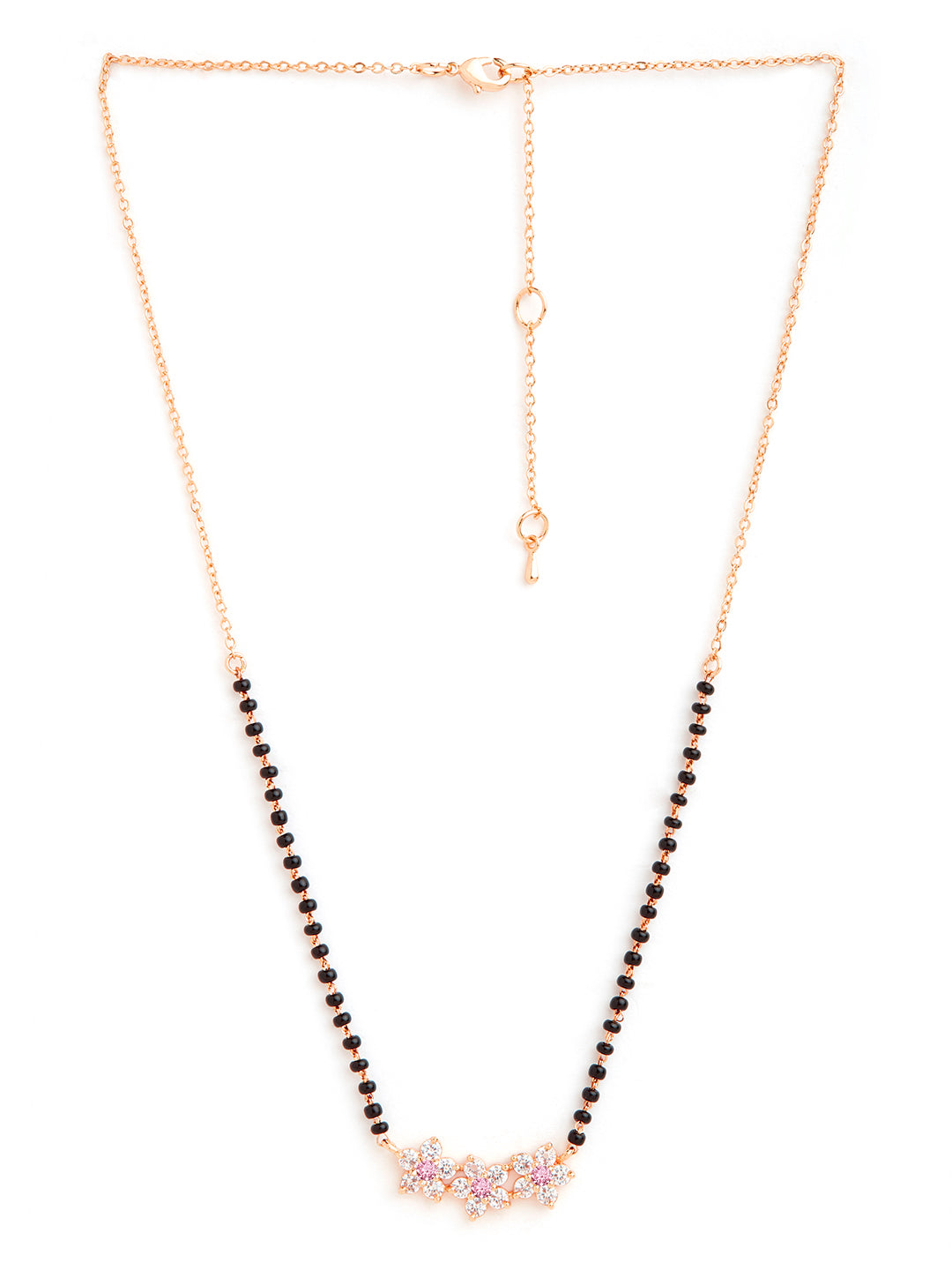 Traditional Floral Rose Silver Gold Plated CZ Brass Mangalsutra Bulk