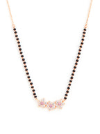 Traditional Floral Rose Silver Gold Plated CZ Brass Mangalsutra Bulk