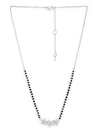 Traditional Floral Rose Silver Gold Plated CZ Brass Mangalsutra Bulk