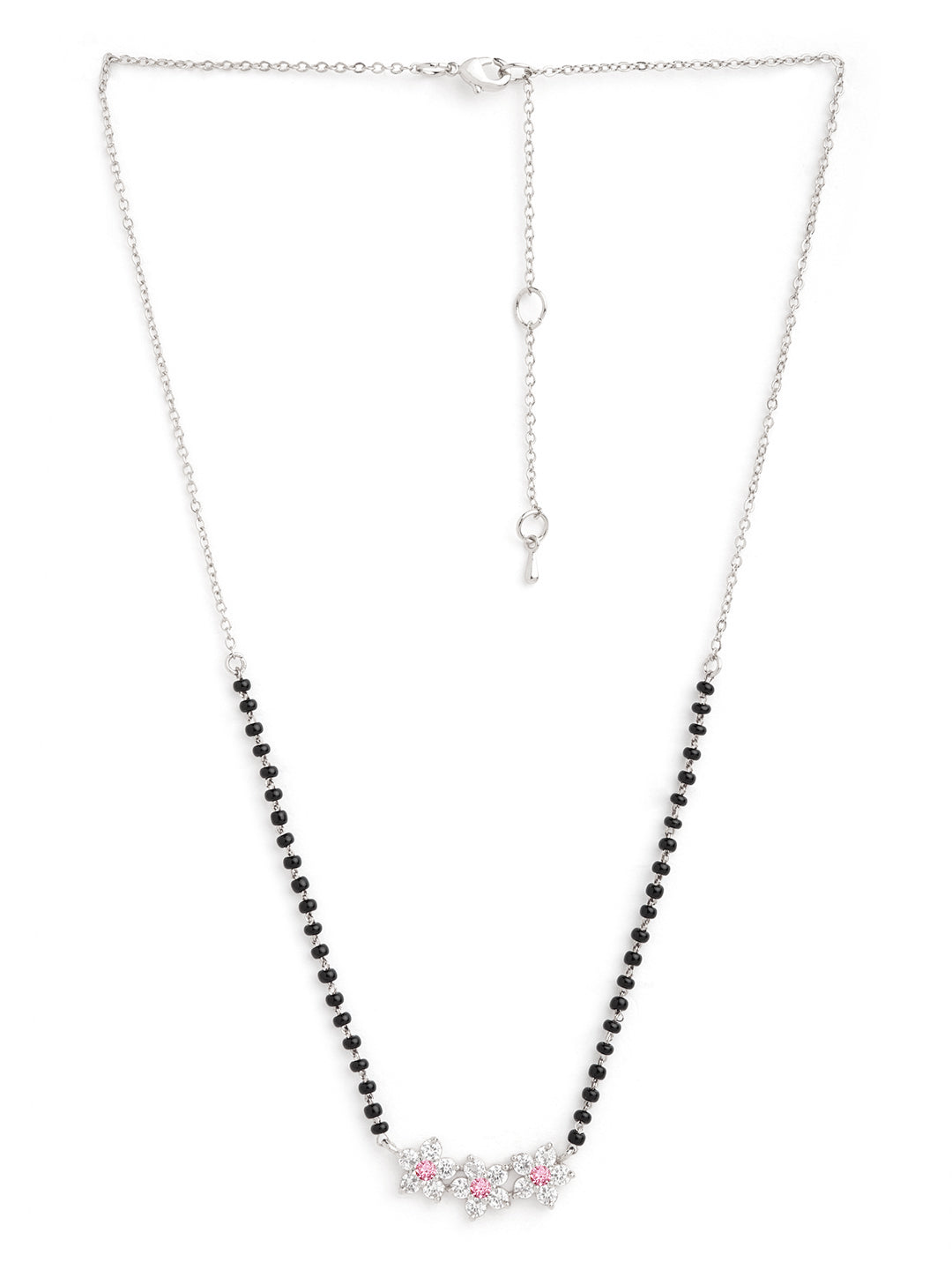 Traditional Floral Rose Silver Gold Plated CZ Brass Mangalsutra Bulk