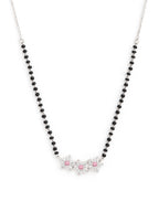 Traditional Floral Rose Silver Gold Plated CZ Brass Mangalsutra Bulk