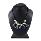 Stylish Trendy Crystal Cz American Diamond Silver Plated Necklace