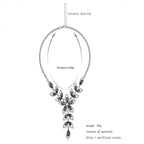Party Floral Black Crystal CZ Silver Plated Necklace Bulk