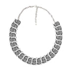 Flower Shape Oxidised German Silver Choker Necklace Earring Set Bulk