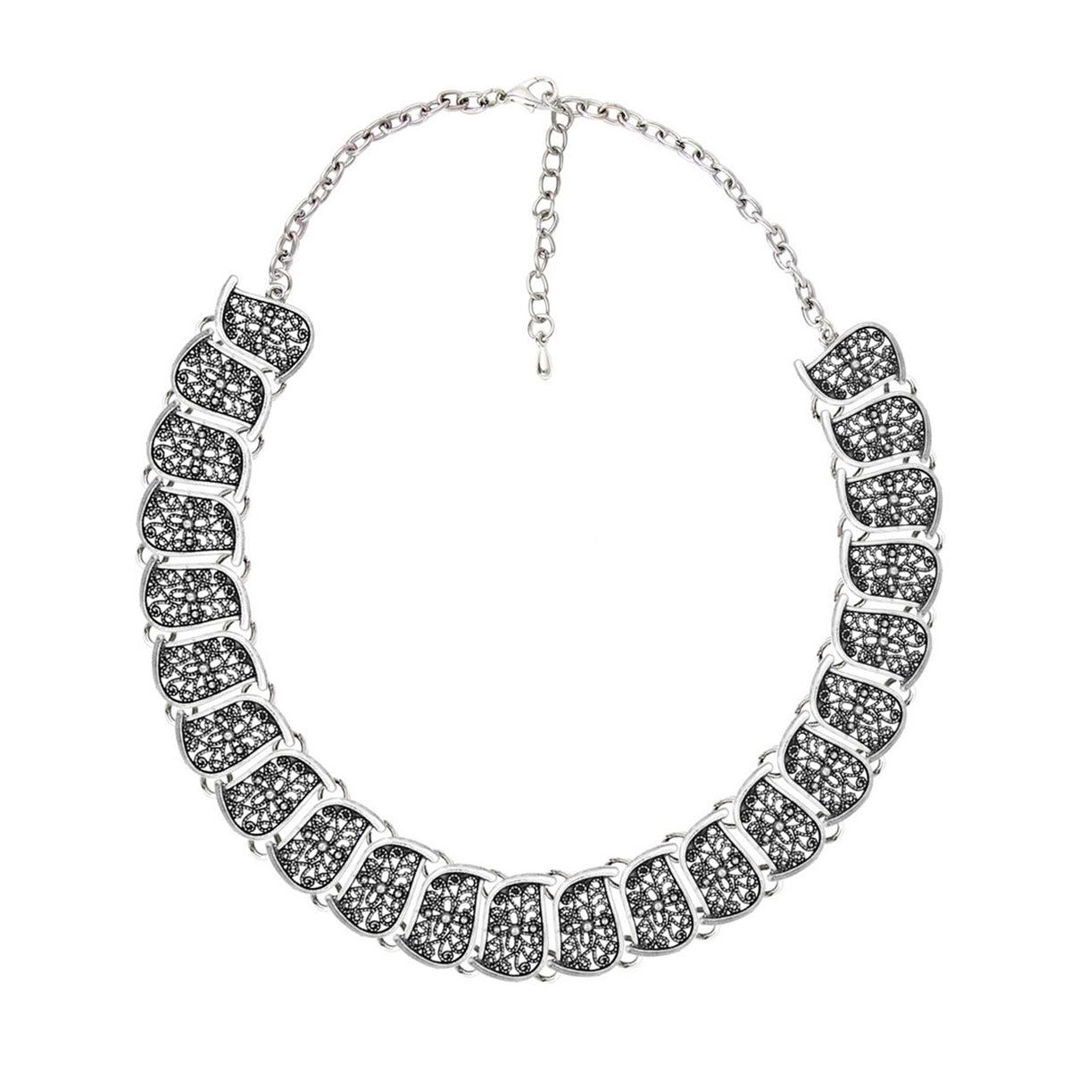 Flower Shape Oxidised German Silver Choker Necklace Earring Set Bulk