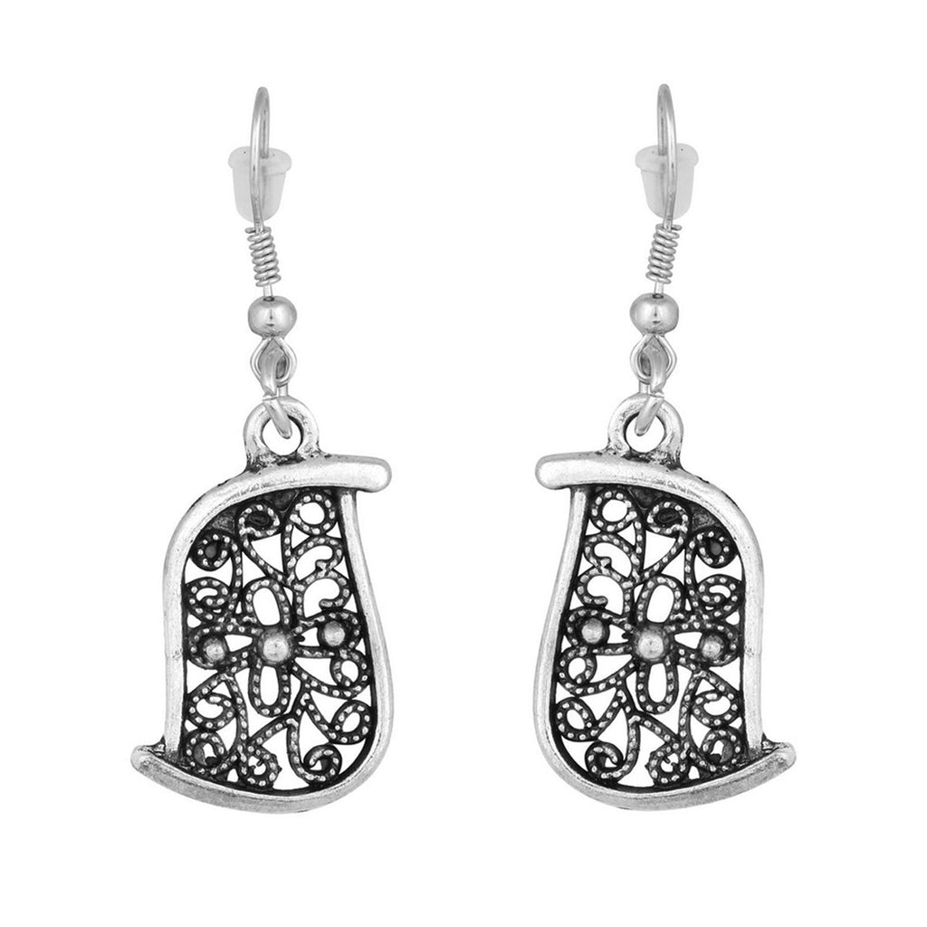 Flower Shape Oxidised German Silver Choker Necklace Earring Set Bulk