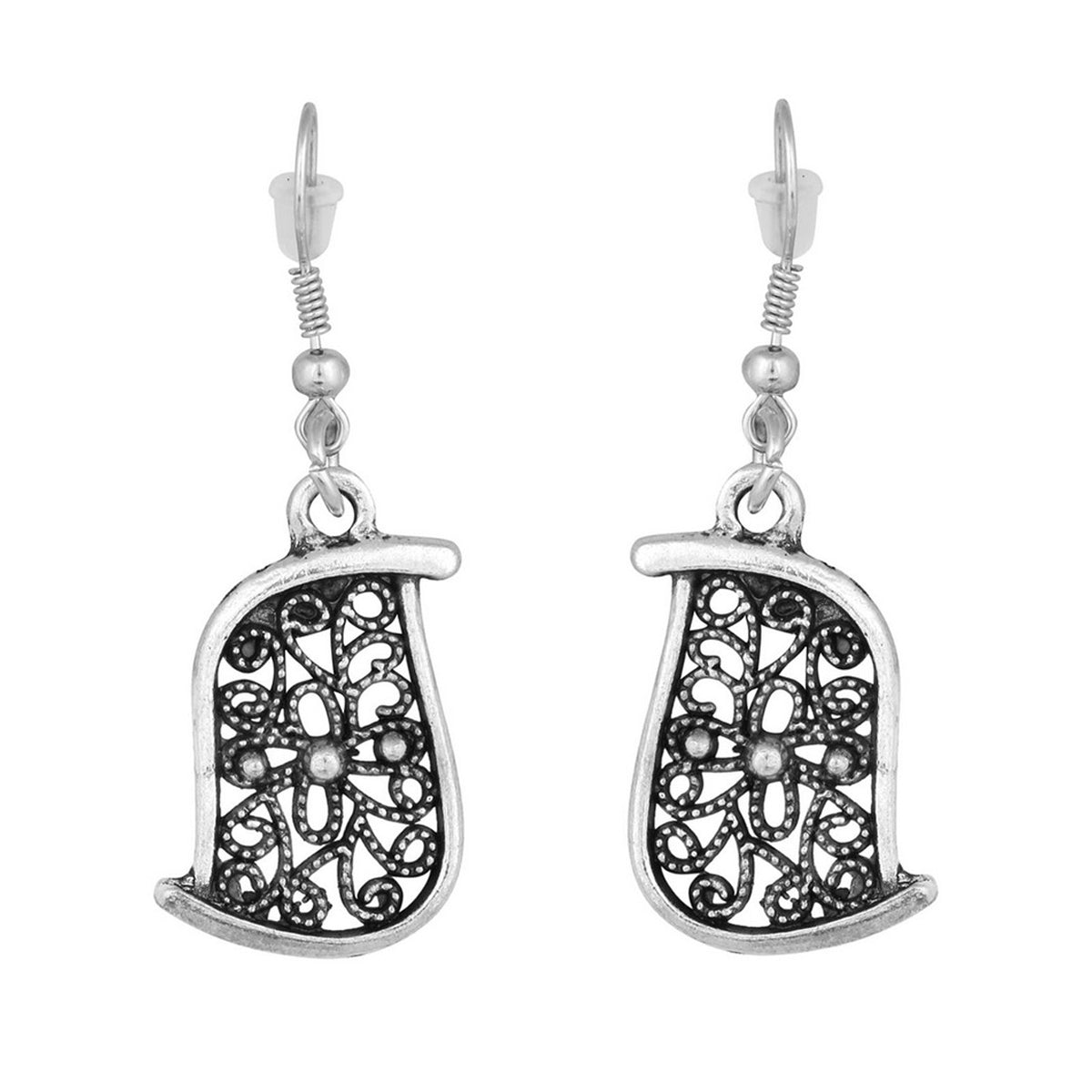 Flower Shape Oxidised German Silver Choker Necklace Earring Set Bulk