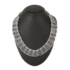Flower Shape Oxidised German Silver Choker Necklace Earring Set Bulk