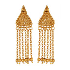 Temple Antique Kundan Red Pearl 22K Gold Earring Necklace Set