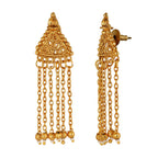 Temple Antique Kundan Red Pearl 22K Gold Earring Necklace Set