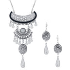 Oxidised German Silver Tribal CZ Beads Necklace Earring Bulk