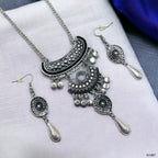 Oxidised German Silver Tribal CZ Beads Necklace Earring Bulk