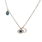 Evil Eye Blue Rose Gold Stainless Steel Necklace Pendant Chain Bulk