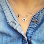 Evil Eye Blue Rose Gold Stainless Steel Necklace Pendant Chain Bulk