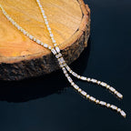 Eternity Long Baguette CZ 18K Gold Adjustable Slider Necklace Bulk