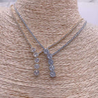 Solitaire Eternity CZ 18K Gold Adjustable Slider Necklace Bulk