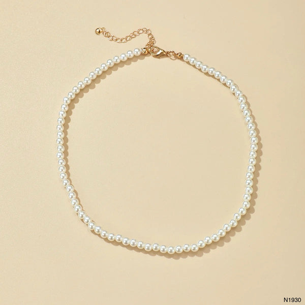 Simple Pearl White 18K Gold Anti Tarnish Necklace For Women Bulk Main image