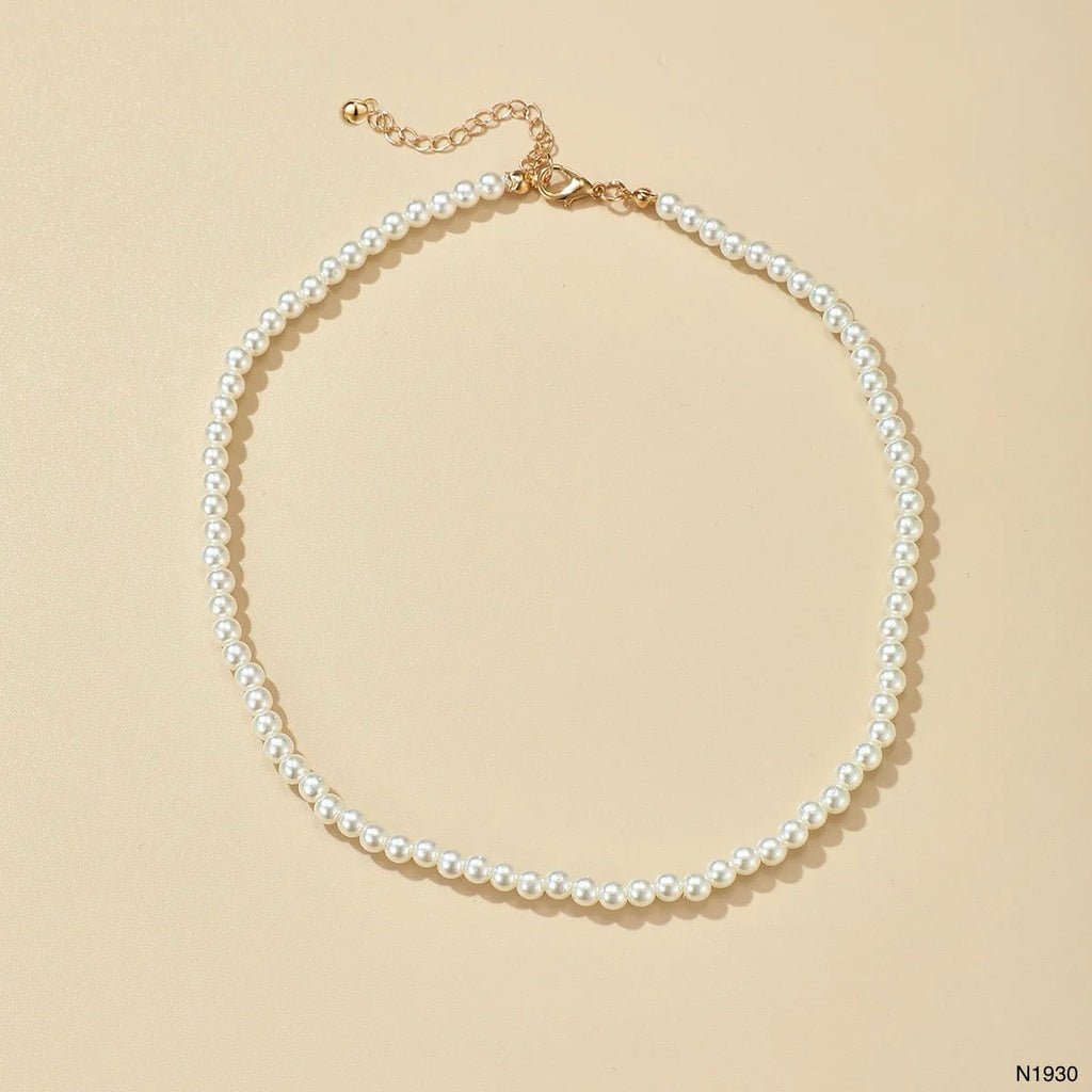 Simple Pearl White 18K Gold Anti Tarnish Necklace For Women Bulk