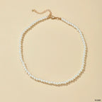 Simple Pearl White 18K Gold Anti Tarnish Necklace For Women Bulk