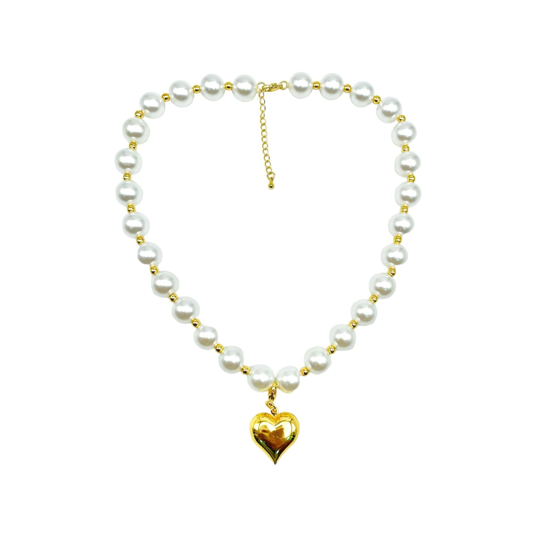 Heart Pearl White 18K Gold Anti Tarnish Necklace For Women Bulk