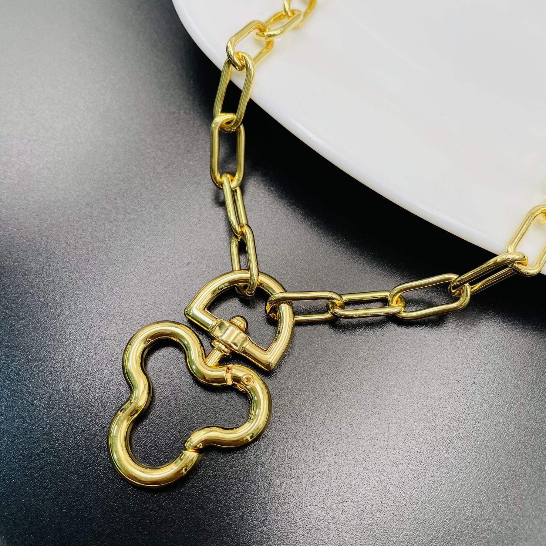 Mickey Mouse 18K Gold Anti Tarnish Link Pendant Chain Necklace Bulk