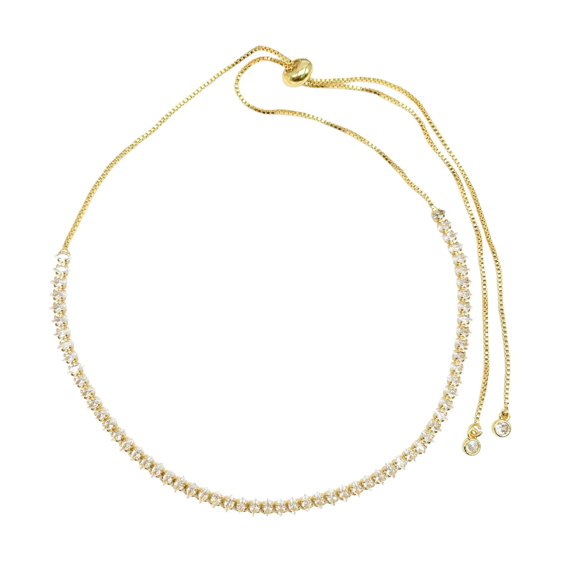 Solitaire Cubic Zirconia 18K Gold Anti Tarnish Necklace For Women