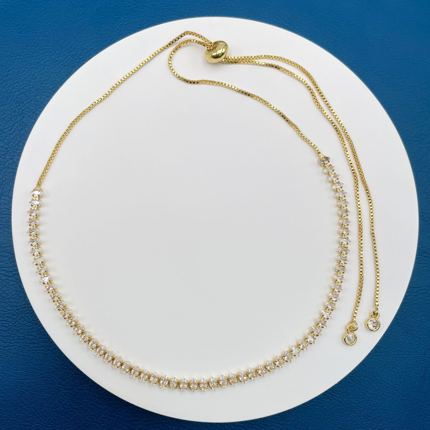 Solitaire Cubic Zirconia 18K Gold Anti Tarnish Necklace For Women Main image