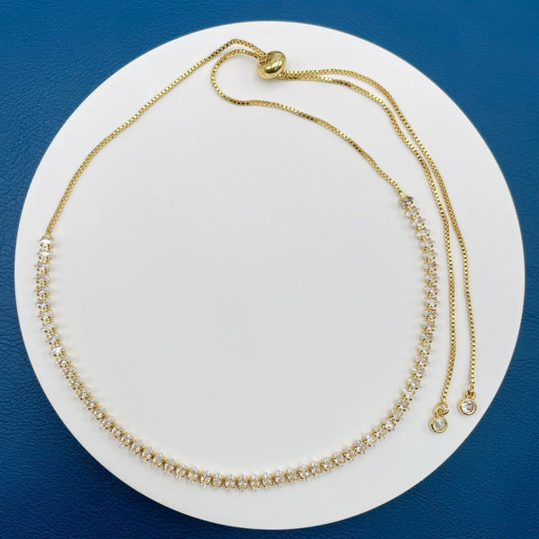 Solitaire Cubic Zirconia 18K Gold Anti Tarnish Necklace For Women Main image
