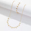 Rectangle Gold Anti Tarnish Stainless Steel Necklace Bracelet Set Bulk