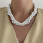Different Size Pearl White 18K Gold Anti Tarnish Necklace Women Bulk